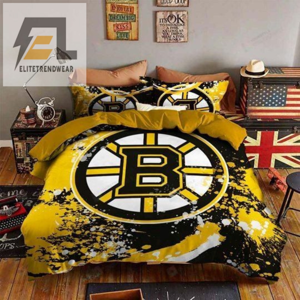 Boston Bruins Bedding Set Sleepy Halloween And Christmas Duvet Cover  Pillow Cases 