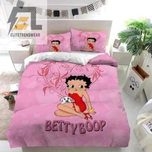 Betty Boop And Dog Pink Bedding Set elitetrendwear 1 1