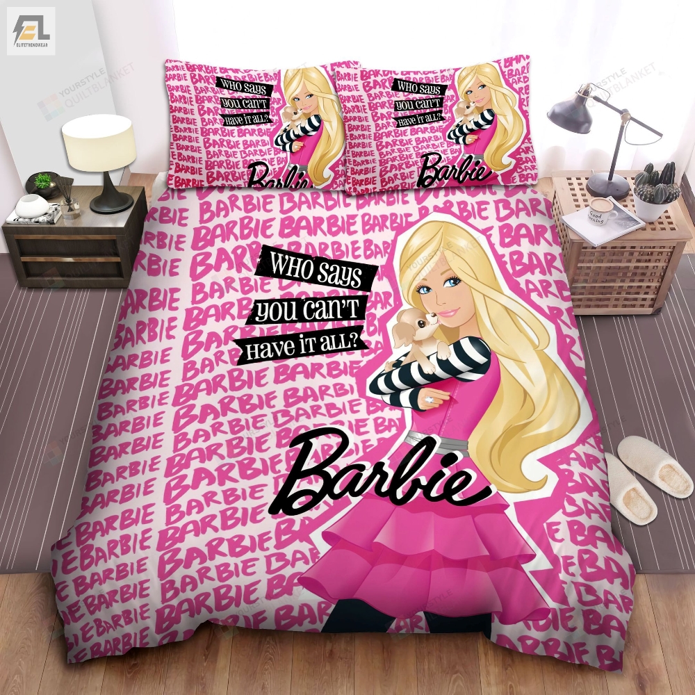 Barbie And Puppy Bed Sheets Duvet Cover Bedding Sets 