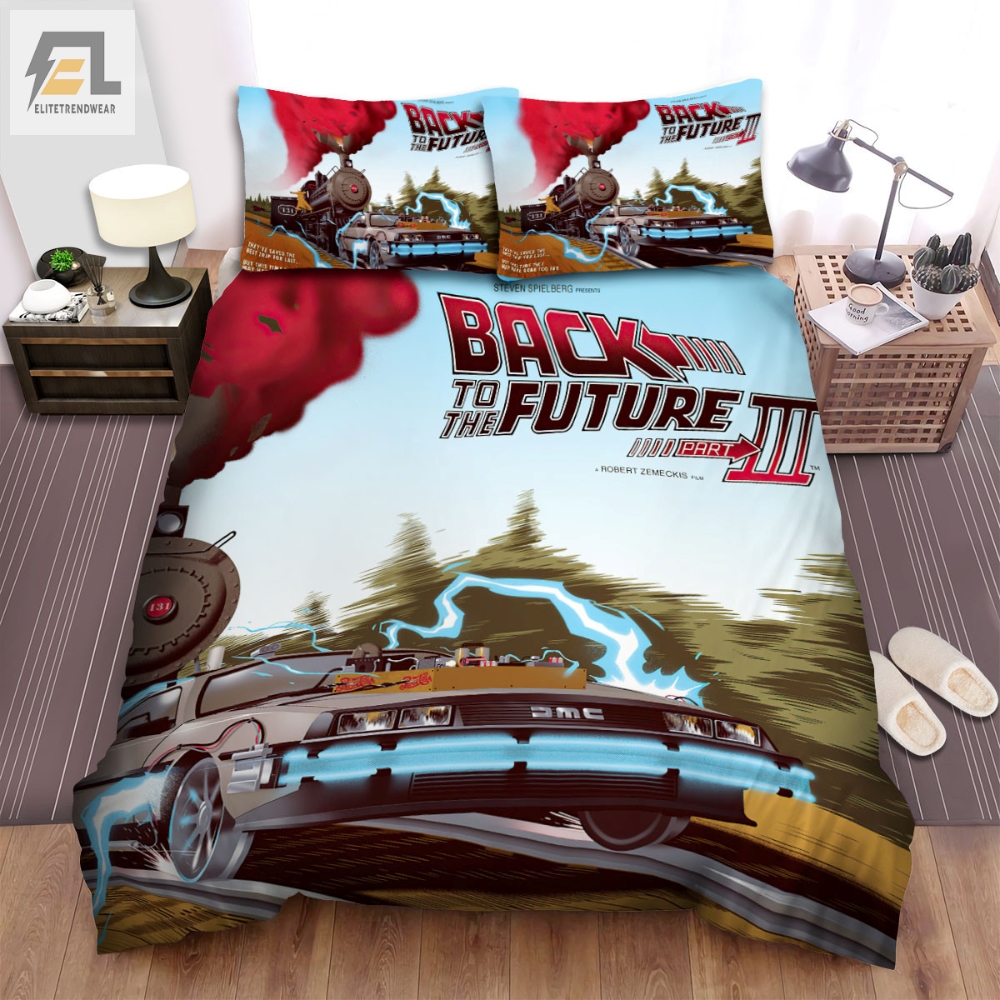 Back To The Future Part Iii Train Poster Bed Sheets Spread Comforter Duvet Cover Bedding Sets 