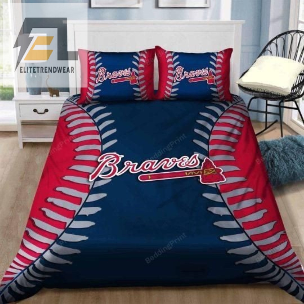 Atlanta Braves Bedding Set Duvet Cover  Pillow Cases 