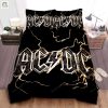 Acdc Name Logo On Thunder Background Art Bed Sheet Duvet Cover Bedding Sets elitetrendwear 1