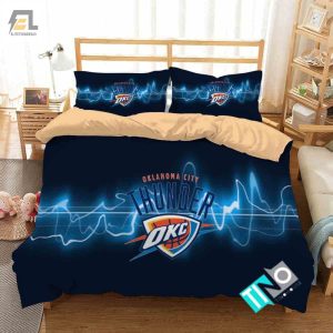 3D Nba Oklahoma City Thunder Logo Basketball Bedding Set Duvet Cover Pillow Cases elitetrendwear 1 1