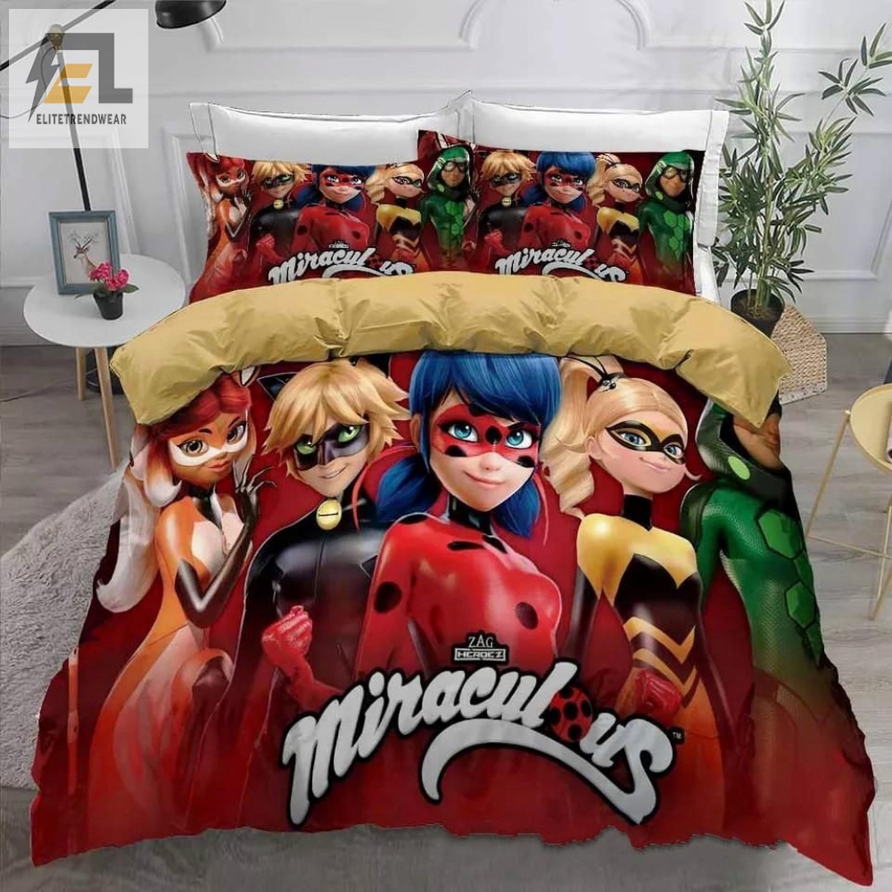 3D Miraculous Tales Of Ladybug Cat Noir Bedding Set Duvet Cover Pillow Cases 