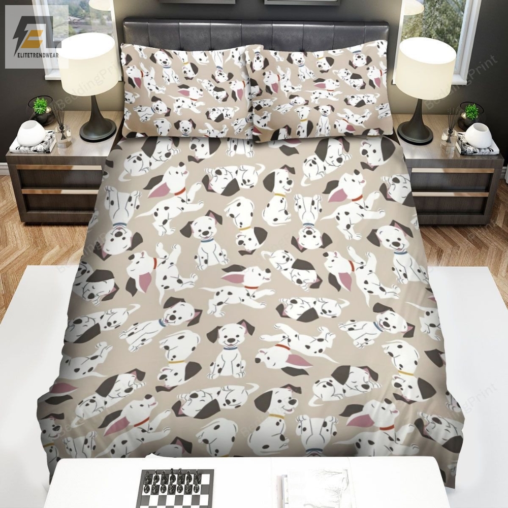 101 Dalmatians Puppies Pattern Bed Sheets Duvet Cover Bedding Sets 