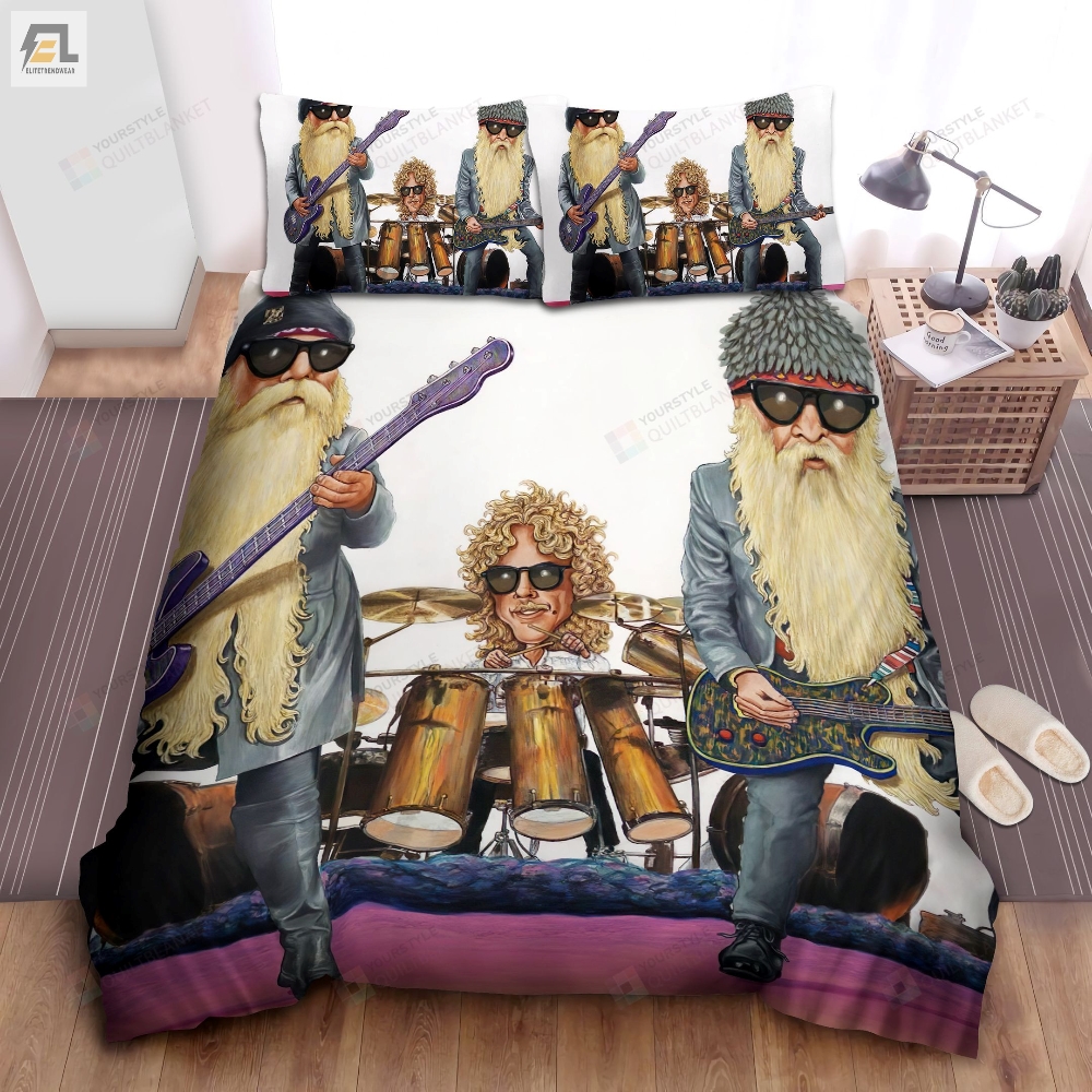 Zz Top Art Of Old Band Bed Sheets Spread Duvet Cover Bedding Sets 