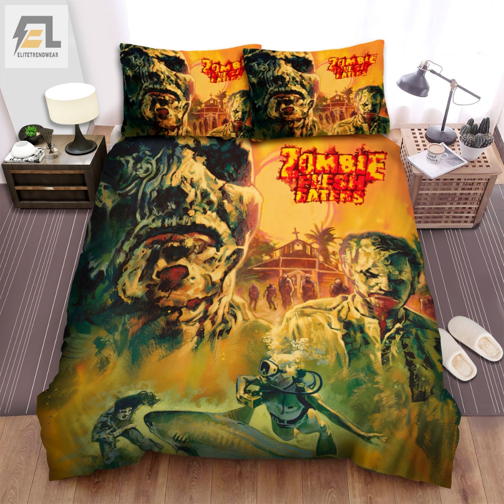 Zombie Movie Art Photo Bed Sheets Spread Comforter Duvet Cover Bedding Sets 