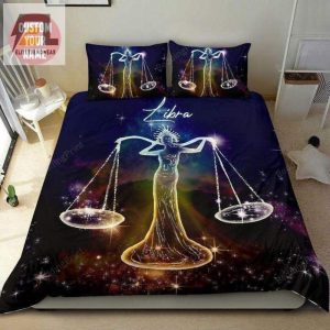 Zodiac Libra Sign Personalized Custom Name Duvet Cover Bedding Set elitetrendwear 1 1