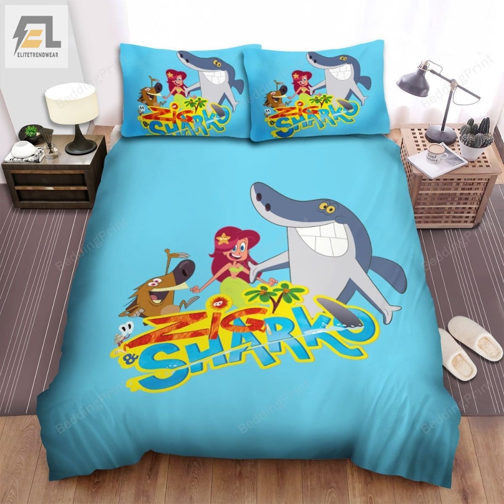 Zig And Sharko Group Poster Bed Sheets Spread Duvet Cover Bedding Sets 