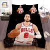 Zach Lavine In Chicago Bulls White Uniform Bed Sheet Spread Comforter Duvet Cover Bedding Sets elitetrendwear 1