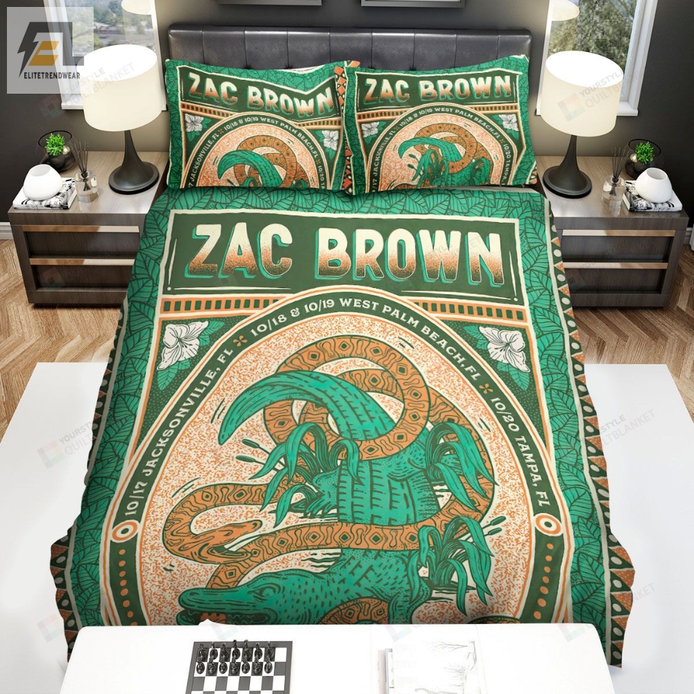 Zac Brown Band The Owl Tour Poster Bed Sheets Spread Comforter Duvet Cover Bedding Sets 
