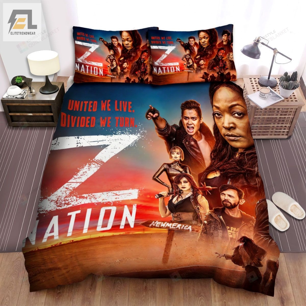 Z Nation United We Live Divided We Turn Movie Poster Bed Sheets Spread Comforter Duvet Cover Bedding Sets 