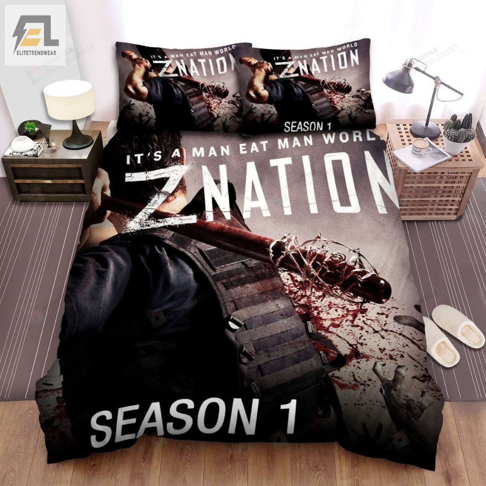Z Nation Itâs A Man Eat Man World Movie Picture Bed Sheets Spread Comforter Duvet Cover Bedding Sets 