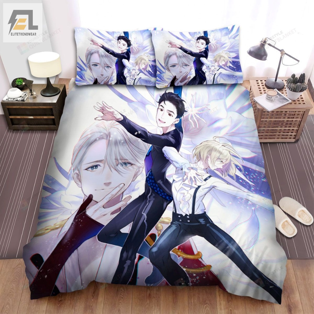 Yuri On Ice Characters Ice Skating Art Bed Sheets Spread Comforter Duvet Cover Bedding Sets 