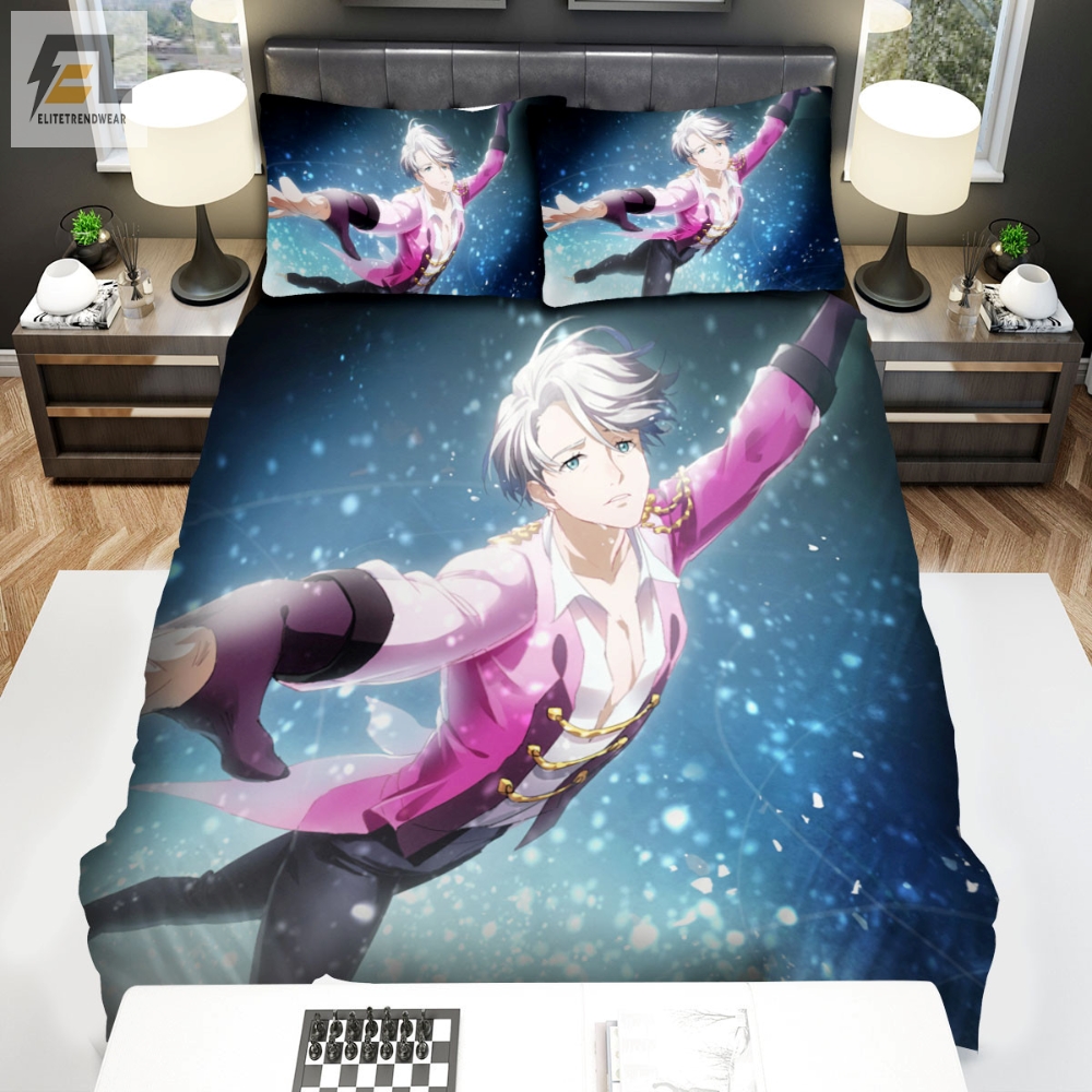 Yuri On Ice Character Victor Ice Skating Art Bed Sheets Spread Comforter Duvet Cover Bedding Sets 
