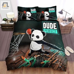 Youtuber Dude Perfect Panda Dunking Digital Art Bed Sheets Spread Duvet Cover Bedding Sets elitetrendwear 1 1