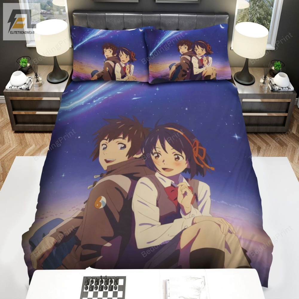 Your Name Kimi No Na Wa Happy Characters Bed Sheets Duvet Cover Bedding Sets 
