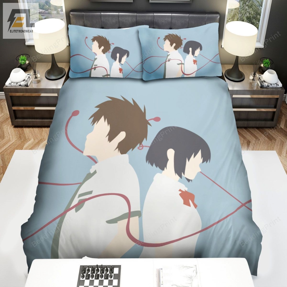 Your Name Kimi No Na Wa Characters Silhouette Bed Sheets Duvet Cover Bedding Sets 