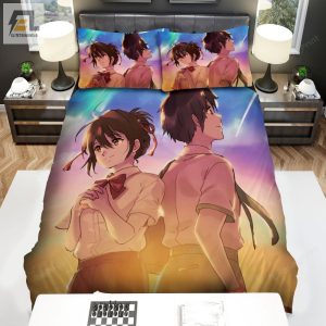 Your Name Kimi No Na Wa Characters Illustration Bed Sheets Duvet Cover Bedding Sets elitetrendwear 1 1