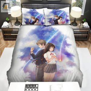 Your Name Kimi No Na Wa Characters Art Bed Sheets Duvet Cover Bedding Sets elitetrendwear 1 1