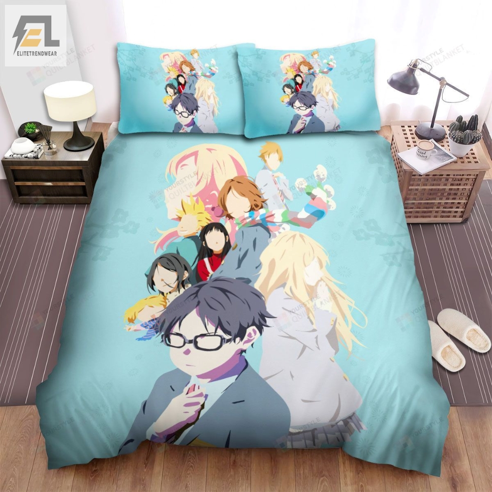 Your Lie In April Characters Silhouette Bed Sheets Spread Comforter Duvet Cover Bedding Sets 