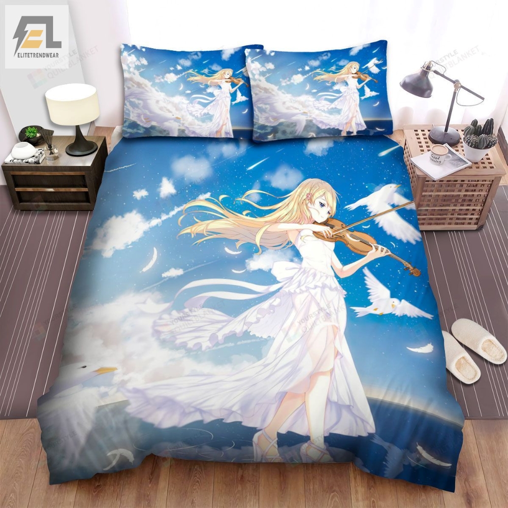 Your Lie In April Character Kaori In The White Dress Bed Sheets Spread Comforter Duvet Cover Bedding Sets 
