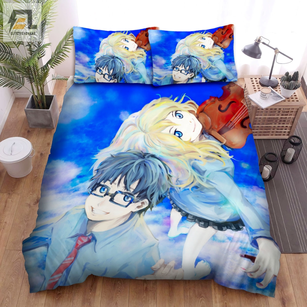 Your Lie In April Character Kaori And Kousei Bed Sheets Spread Comforter Duvet Cover Bedding Sets 