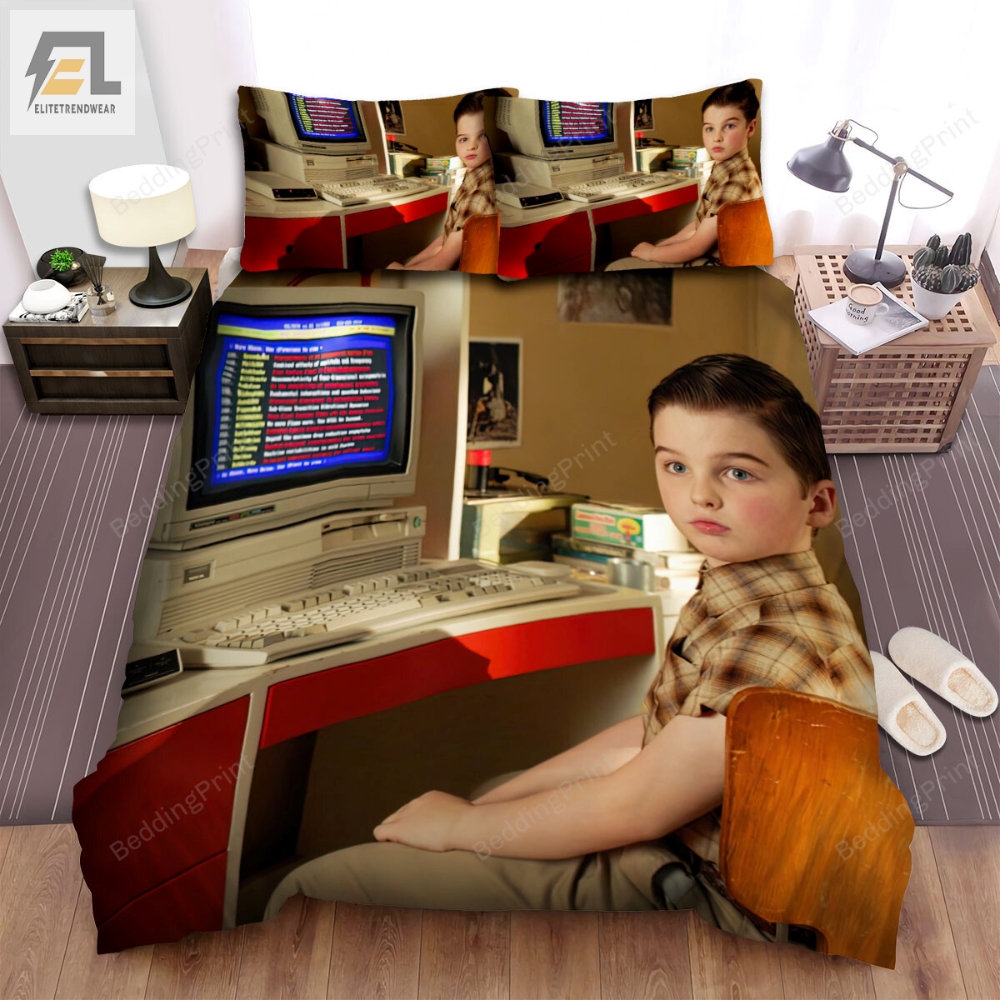 Young Sheldon 2017 Movie Studying Boy Bed Sheets Duvet Cover Bedding Sets 