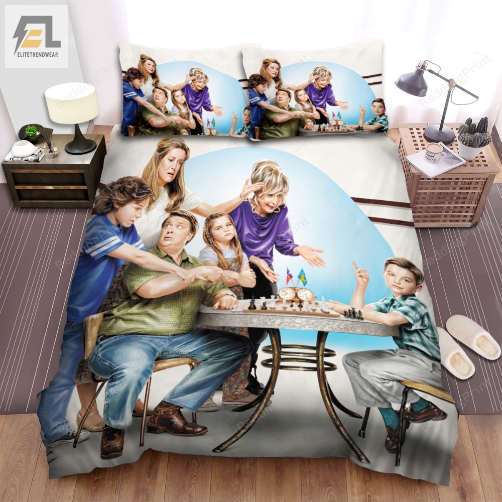 Young Sheldon 2017 Movie Playing Chess Bed Sheets Duvet Cover Bedding Sets 