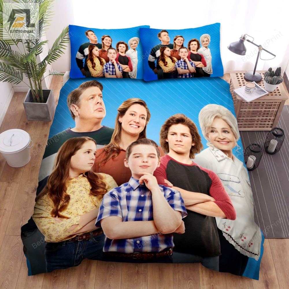 Young Sheldon 2017 Movie Family Image Bed Sheets Duvet Cover Bedding Sets 