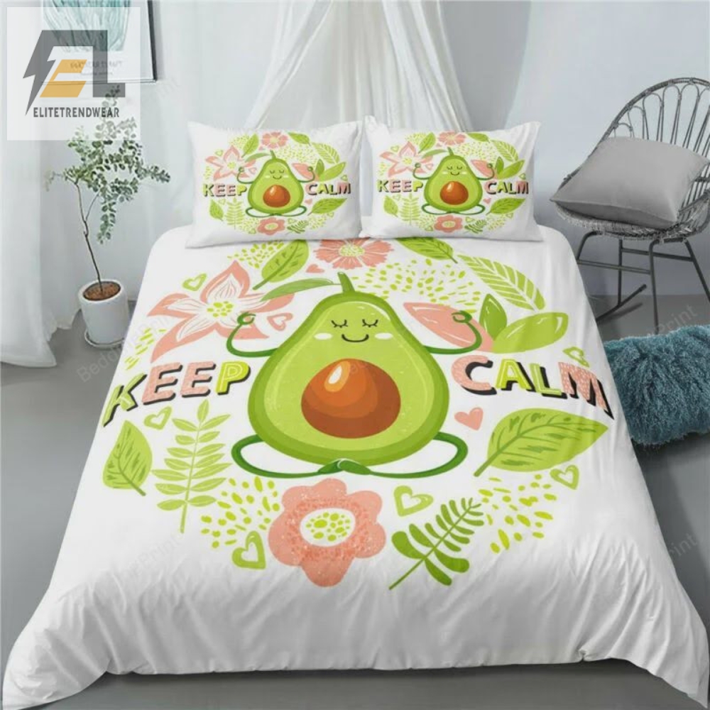 Yoga Avocado Keep Calm Bed Sheets Duvet Cover Bedding Sets 