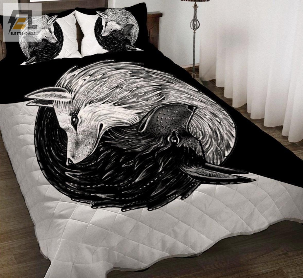 Yin Yang Wolf Black And White Bed Sheets Duvet Cover Bedding Sets 