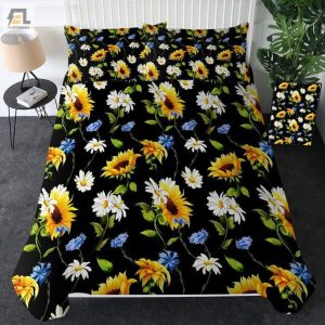 Yellow Sunflower Bed Sheets Duvet Cover Bedding Sets elitetrendwear 1 1