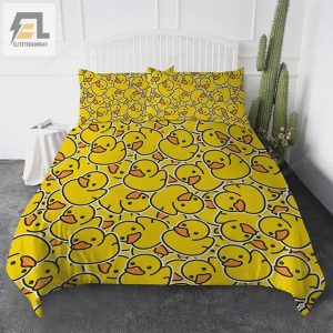 Yellow Rubber Duck Pattern Bed Sheets Duvet Cover Bedding Sets elitetrendwear 1 1