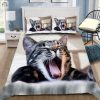 Yawning Cat Bed Sheets Duvet Cover Quilt Bedding Set elitetrendwear 1