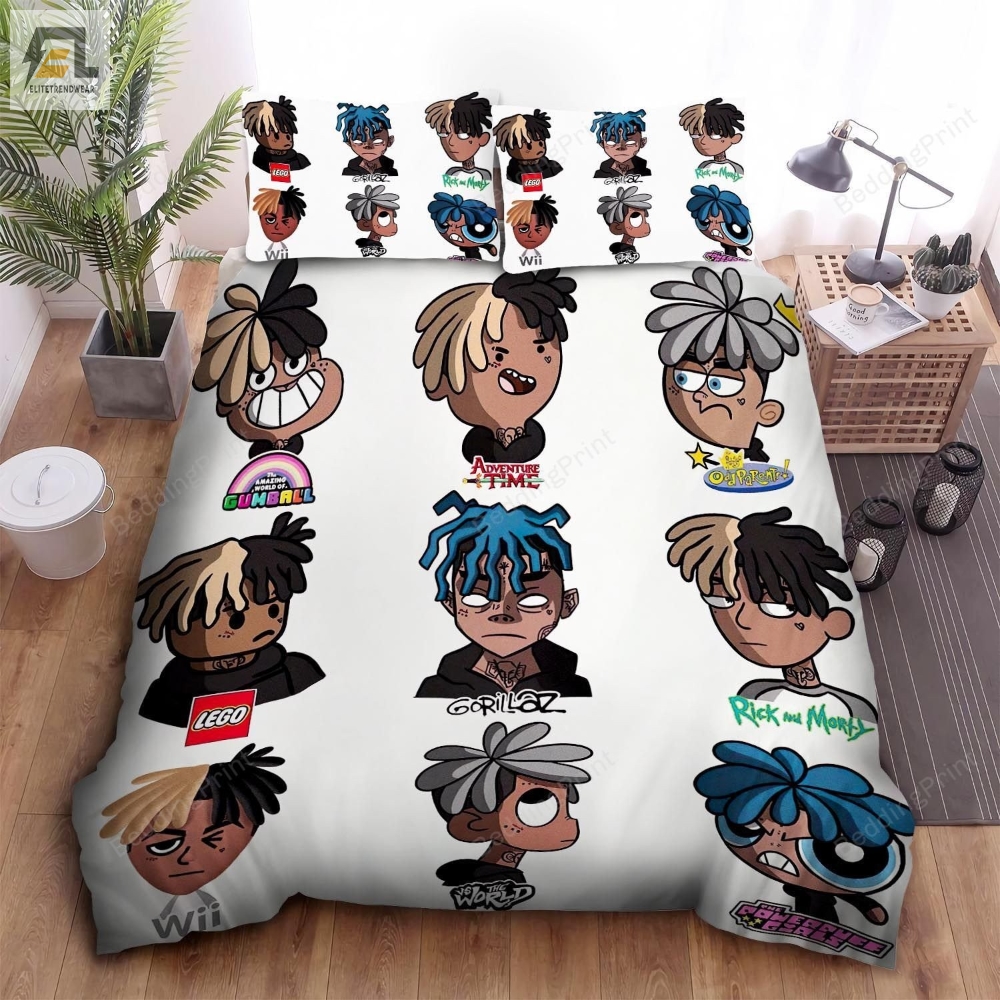 Xxxtentacion In Differnt Cartoon Characters Bed Sheets Spread Duvet Cover Bedding Sets elitetrendwear 1