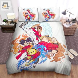Xiaolin Showdown Warriors With Elemental Power Artwork Bed Sheets Spread Duvet Cover Bedding Sets elitetrendwear 1 1