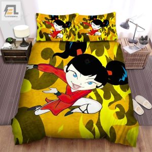 Xiaolin Showdown Kimiko In Flames Background Bed Sheets Spread Duvet Cover Bedding Sets elitetrendwear 1 1