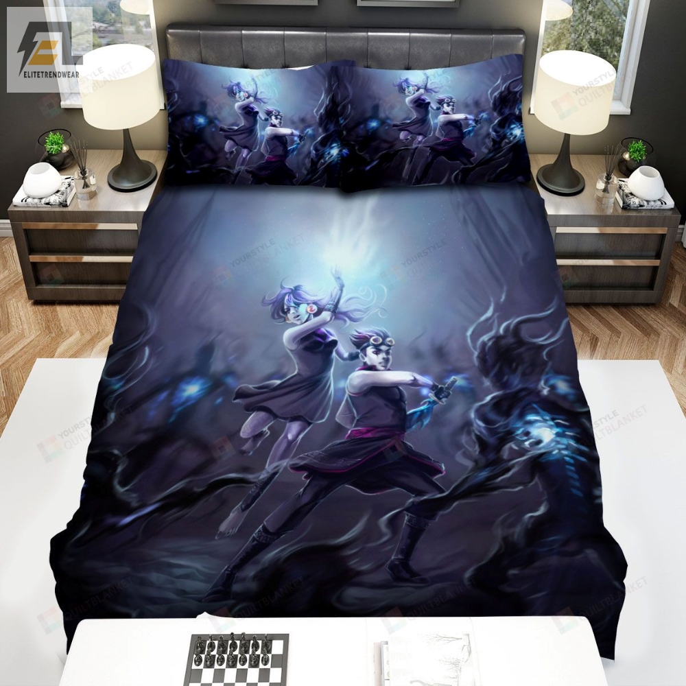 Xiaolin Showdown Jack Spicer  Wuya Fighting Bed Sheets Spread Duvet Cover Bedding Sets 