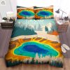 Wyoming Yellowstone National Park Grand Prismatic Spring Poster Bed Sheets Duvet Cover Bedding Sets elitetrendwear 1