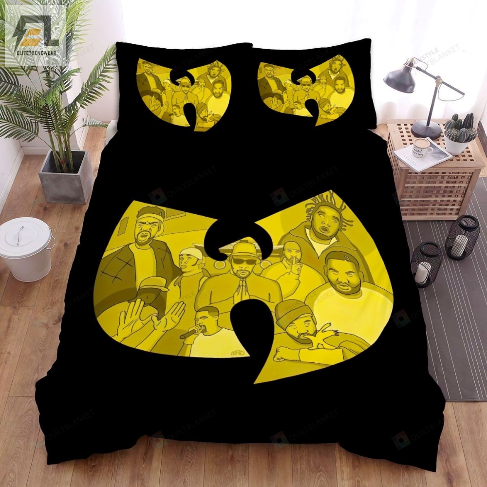 Wutang Clan Members Cartoon Art Bed Sheets Spread Comforter Duvet Cover Bedding Sets 