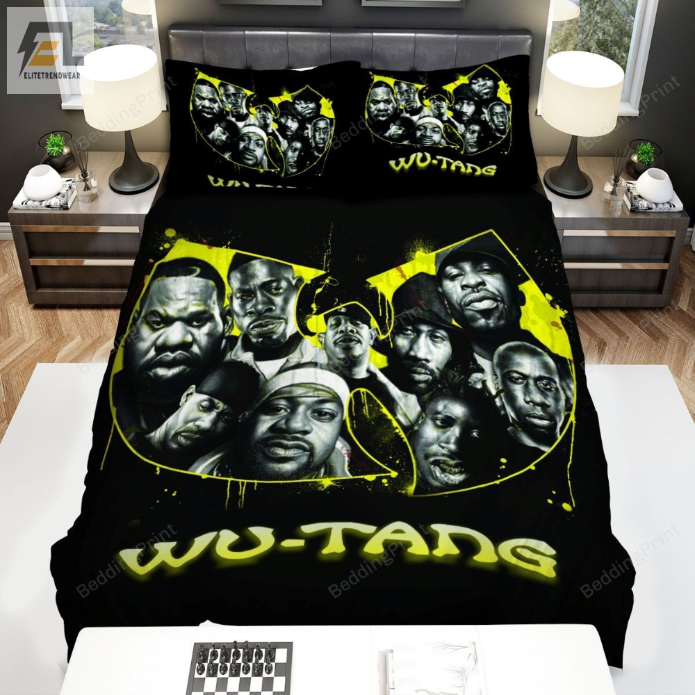 Wutang Clan Neon Logo Bed Sheets Duvet Cover Bedding Sets 