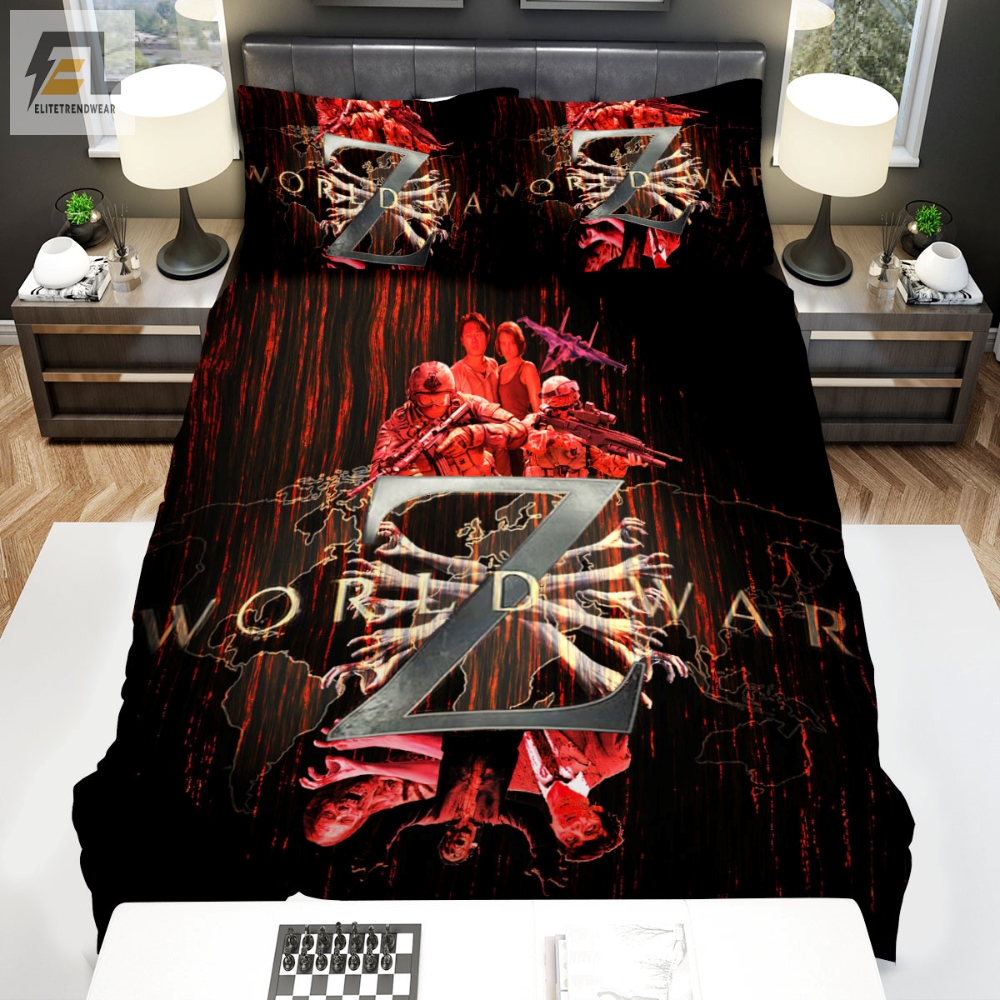 World War Z Movie Poster Bed Sheets Spread Comforter Duvet Cover Bedding Sets Ver 8 