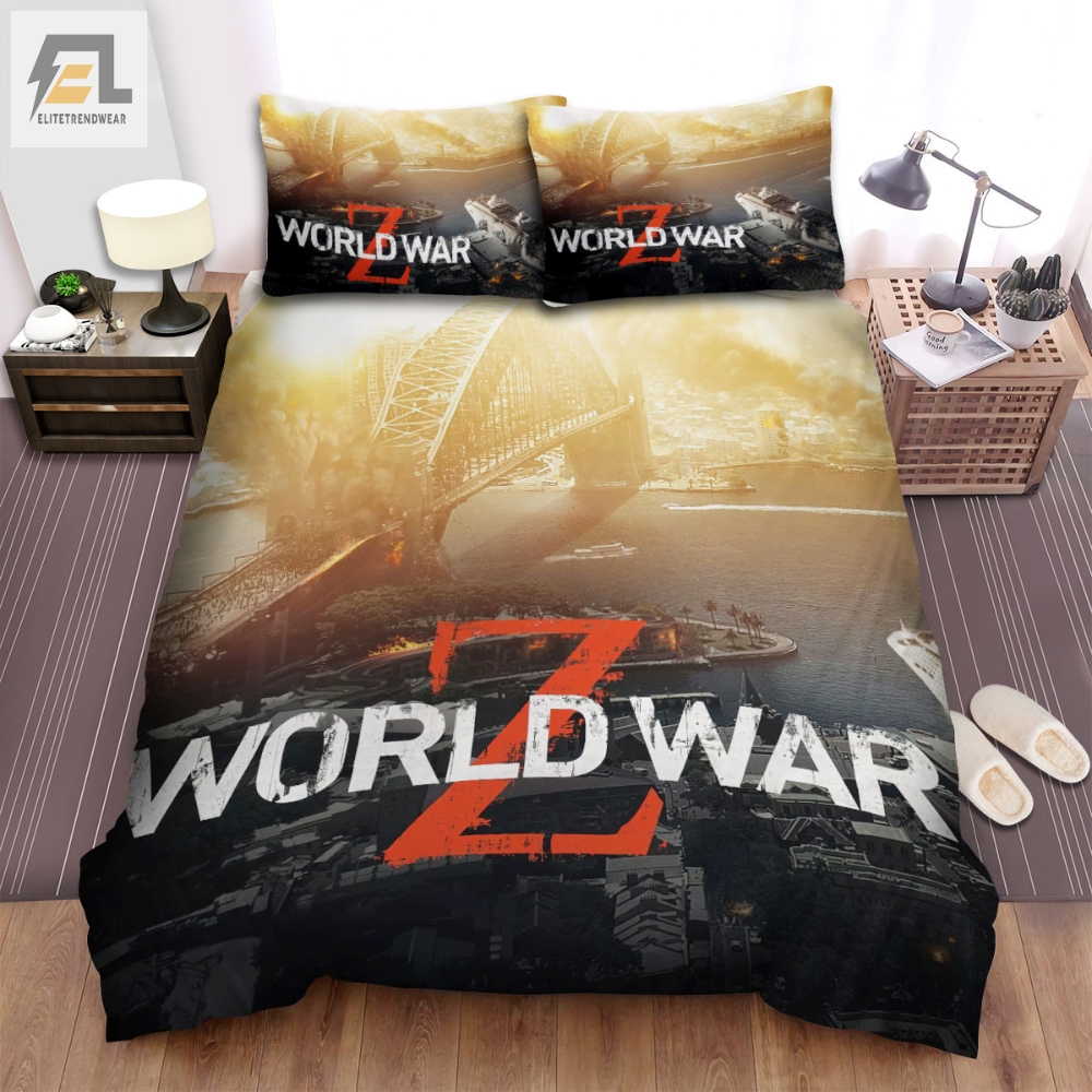 World War Z Movie Poster Bed Sheets Spread Comforter Duvet Cover Bedding Sets Ver 3 