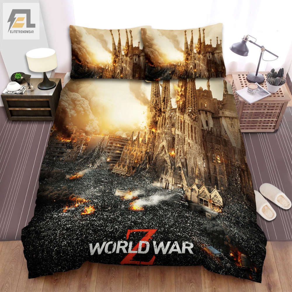 World War Z Movie Poster Bed Sheets Spread Comforter Duvet Cover Bedding Sets Ver 12 