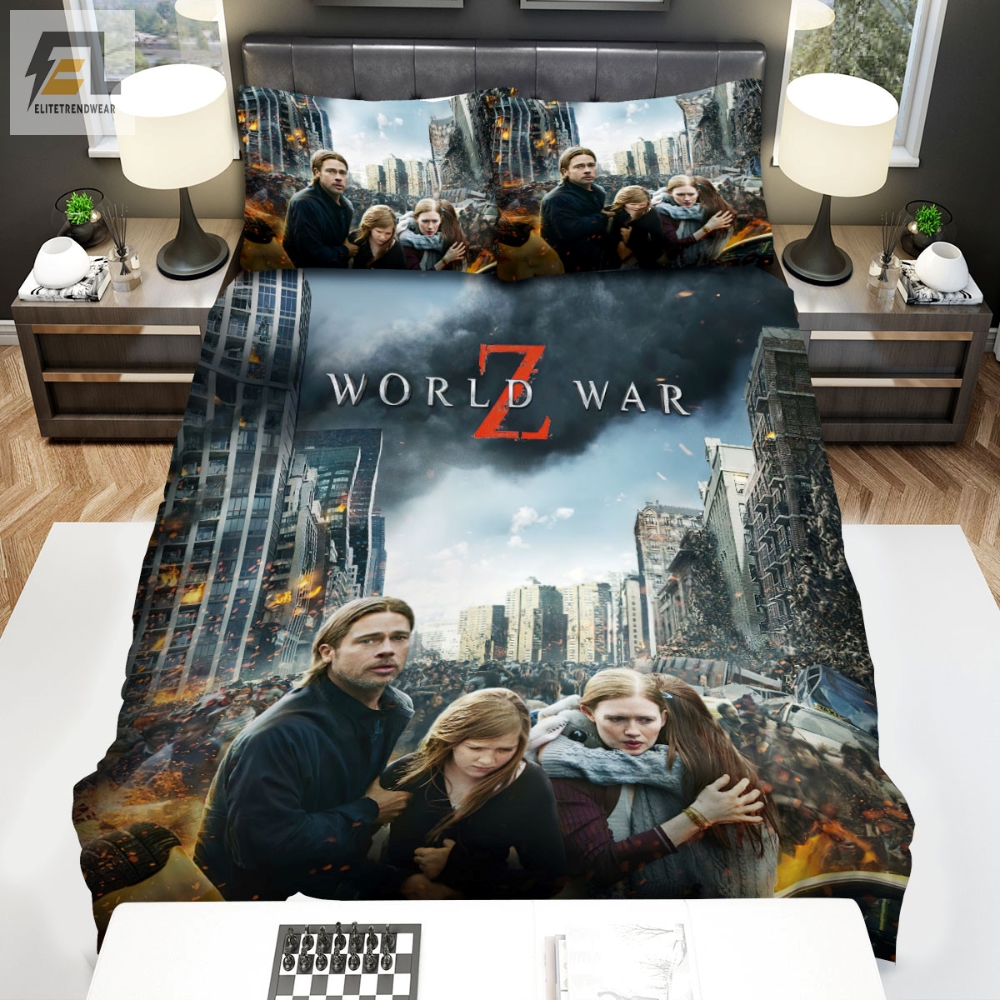 World War Z Movie Poster Bed Sheets Spread Comforter Duvet Cover Bedding Sets Ver 16 