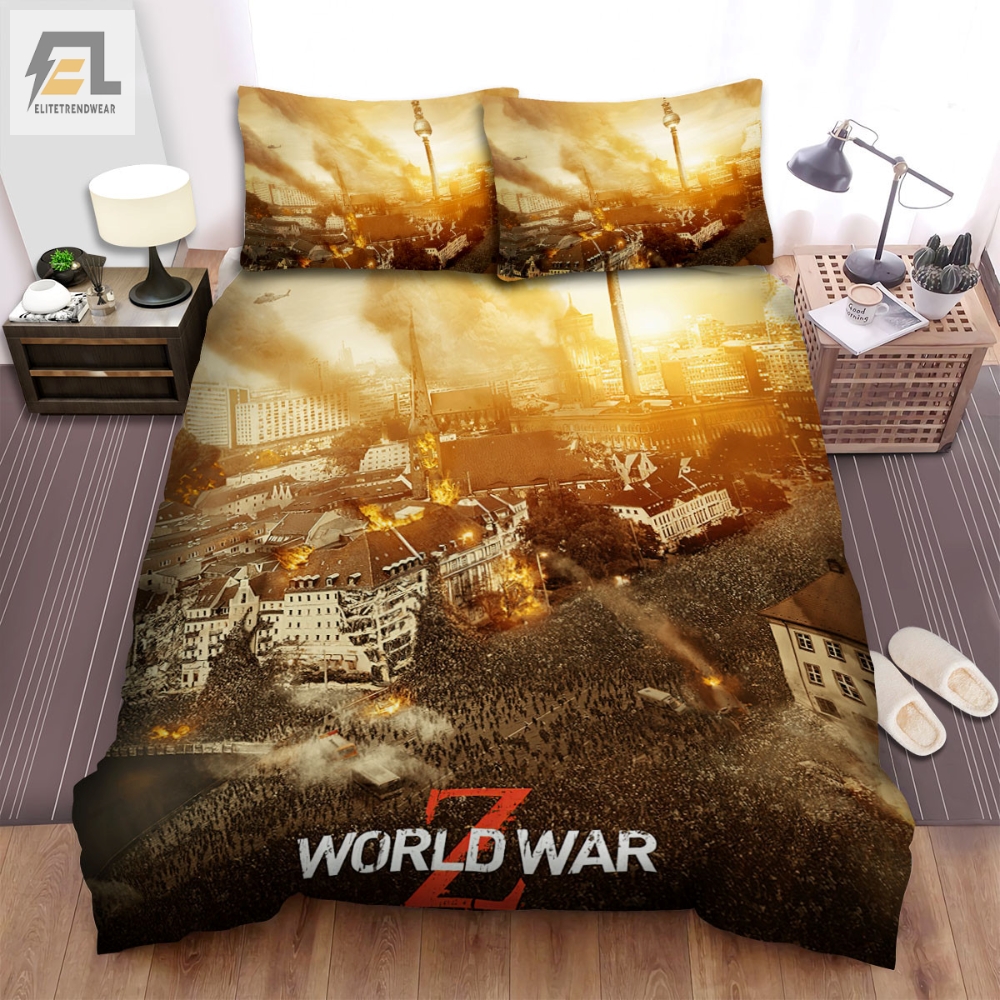 World War Z Movie Poster Bed Sheets Spread Comforter Duvet Cover Bedding Sets Ver 11 