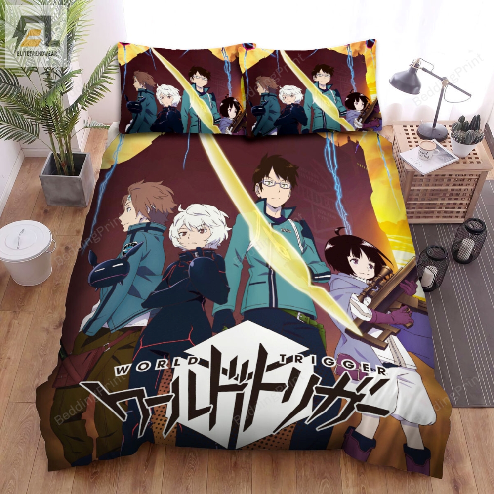 World Trigger Mikumo Squad In Anime Poster Bed Sheets Spread Duvet Cover Bedding Sets 