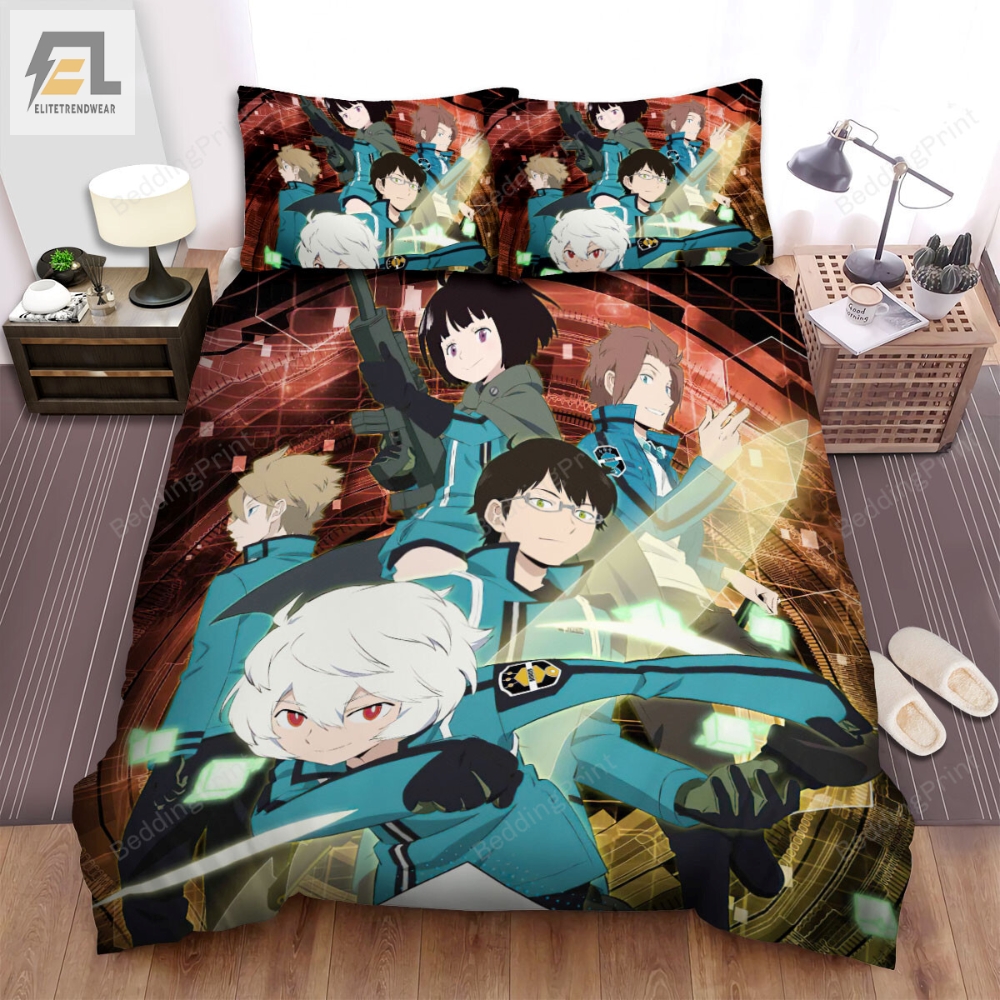 World Trigger Members Of Tamakoma Second Poster Bed Sheets Spread Duvet Cover Bedding Sets 