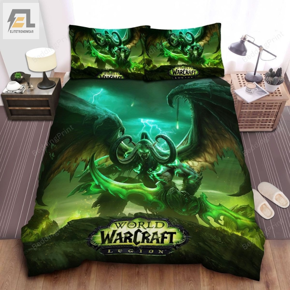 World Of Warcraft Legion Illidan Stormrange Bed Sheets Duvet Cover Bedding Sets 